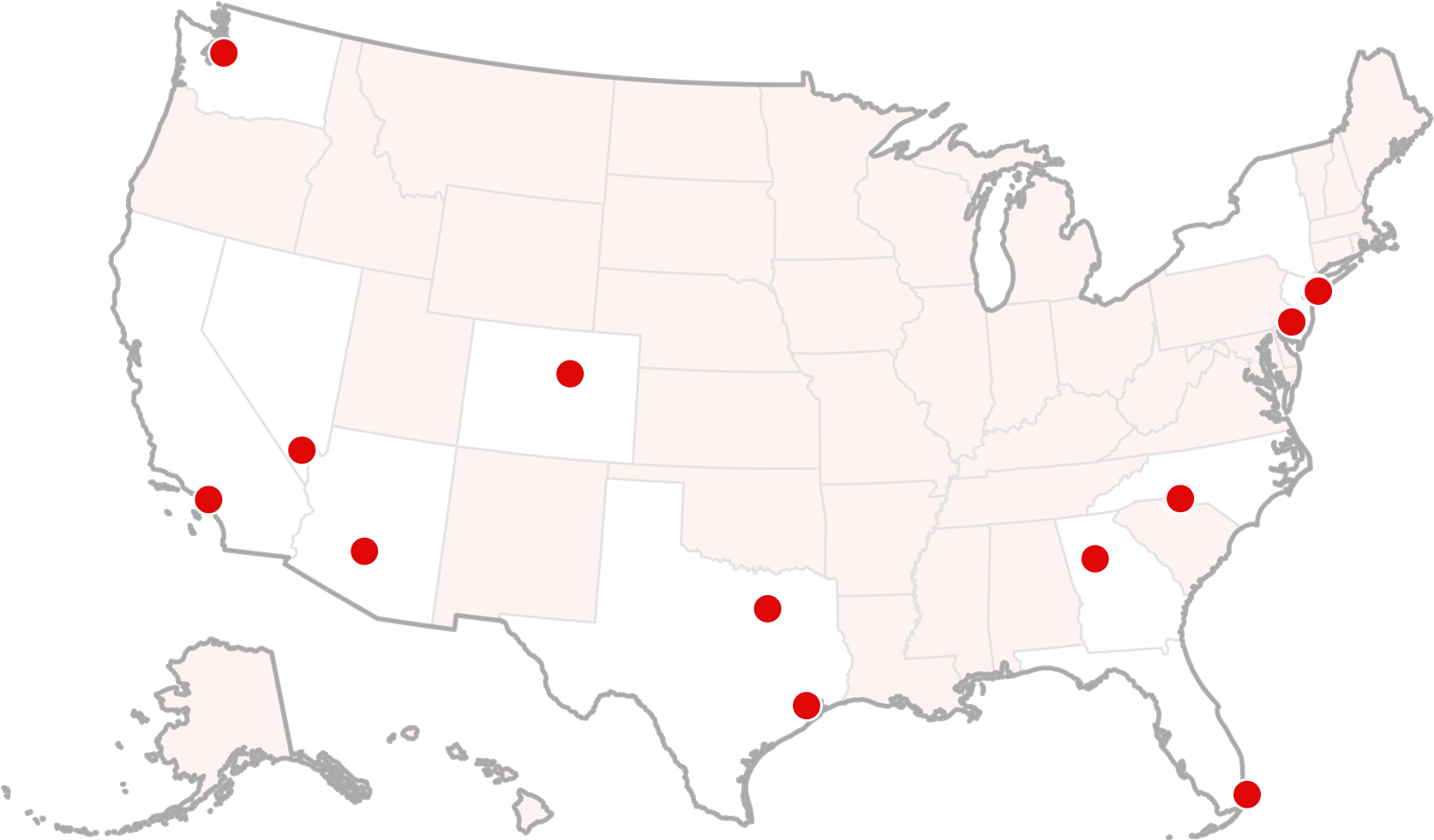 Map of locations of The Centurion Lounge