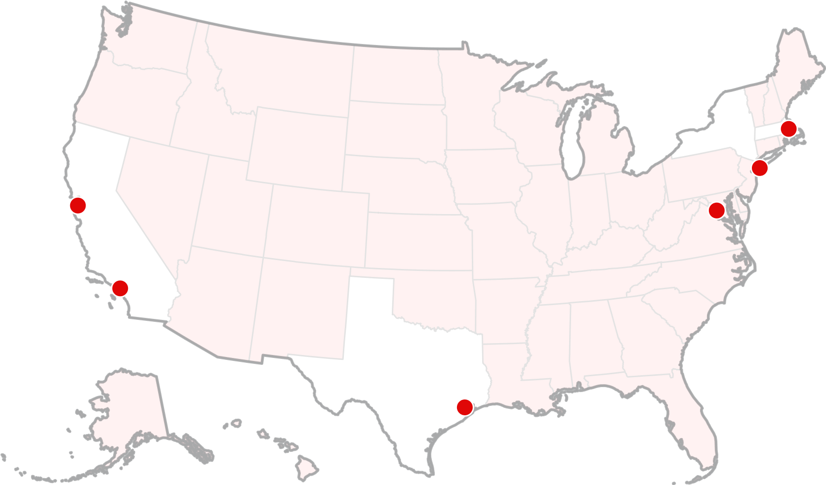 Map of locations of Air France Lounge